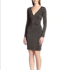 Marc New York Women's Lurex Front Wrap Knit Dress